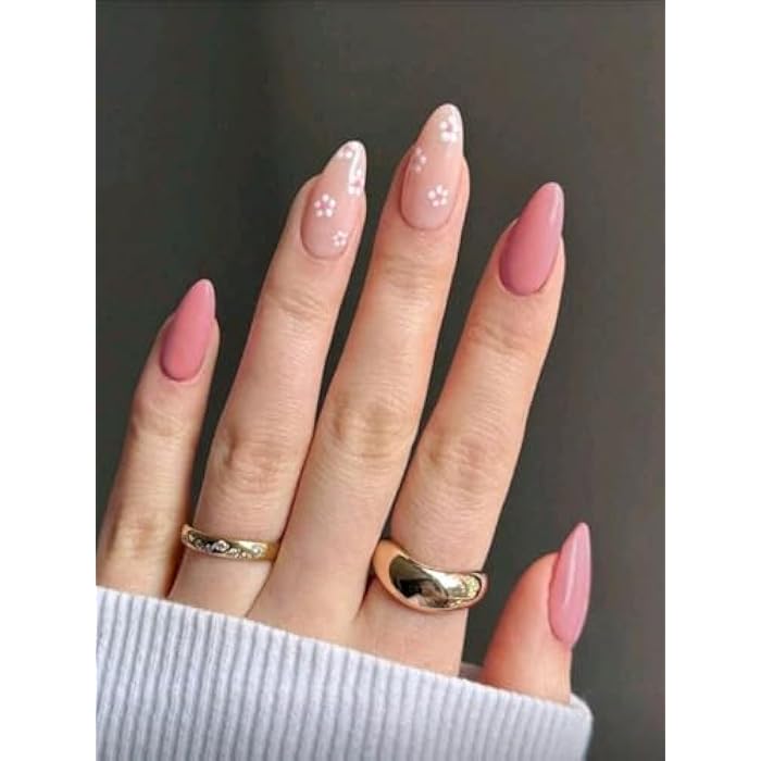 24pcs Nails Almond Shaped Painted Nails - Image 2